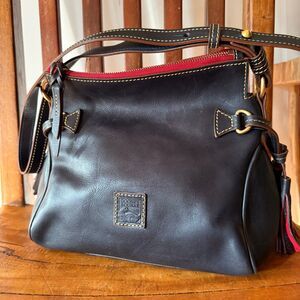 Dooney & Bourke Florentine Leather Hobo Shoulder Bag – Black